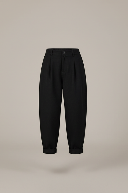 Pantalon Baggy Noir Ample Décontracté Fille - Coton - vue 3
