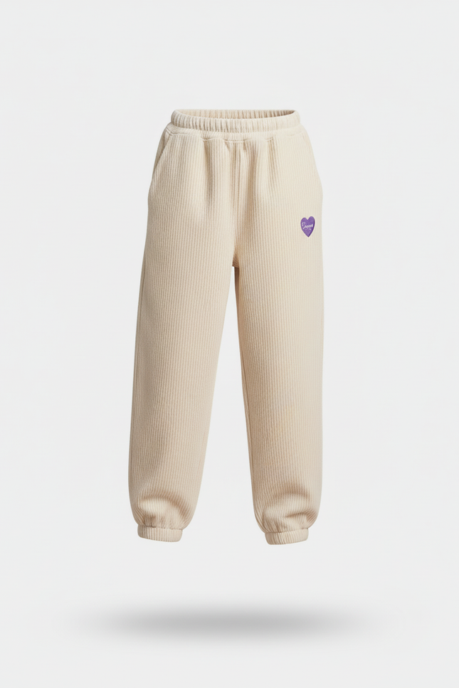 Pantalon Baggy Côtelé Beige Ample Confortable Cœur - Cordé - vue 3
