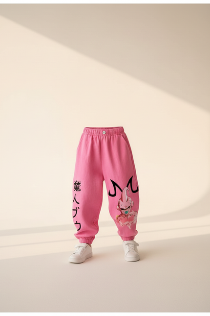 Pantalon Baggy Rose Coton Majin Buu Fille Décontracté - Molleton - vue 3