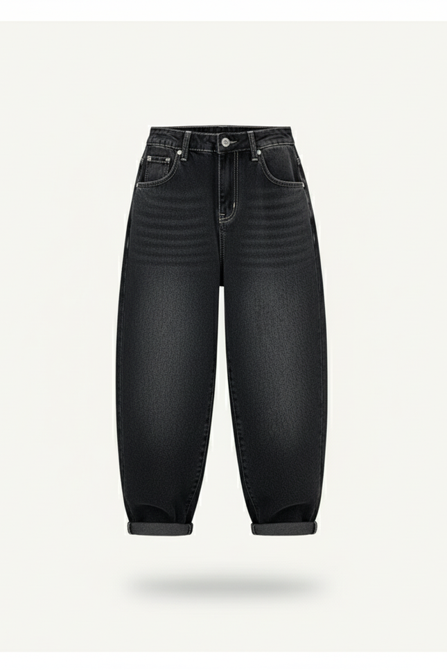 Pantalon Baggy Jean Denim Noir Ample Garçon - vue 3