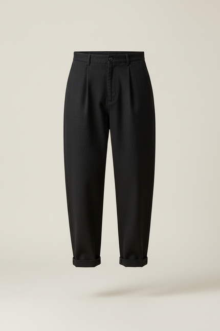 Pantalon Baggy Noir Ample Coton Homme Décontracté - vue 3