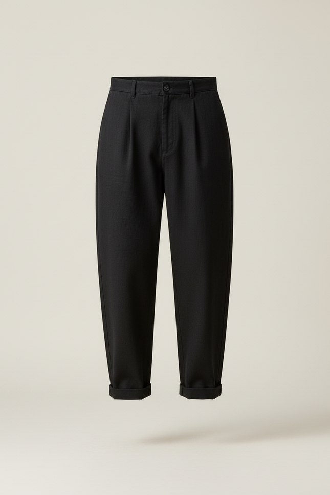 Pantalon Baggy Noir Ample Coton Homme Décontracté - vue 3