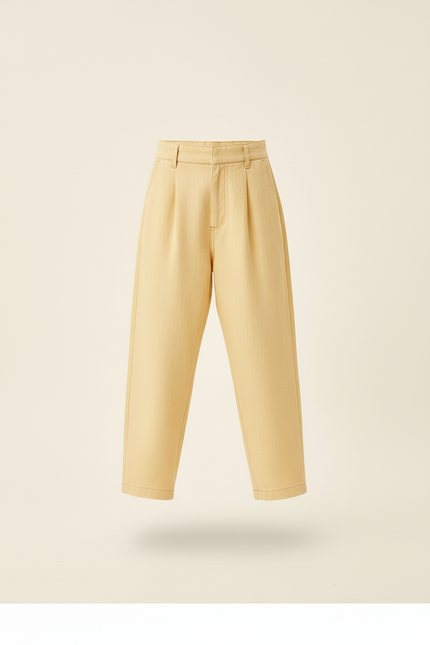 Pantalon Baggy Jaune Lin Ample Décontracté Enfant - vue 3